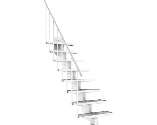 Utomhustrappa PERTURA Petros metall med trappräcke 8 steg gallerdurk 80cm