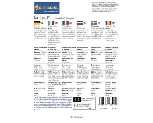 Information om Sumher F1 Capsicum annuum