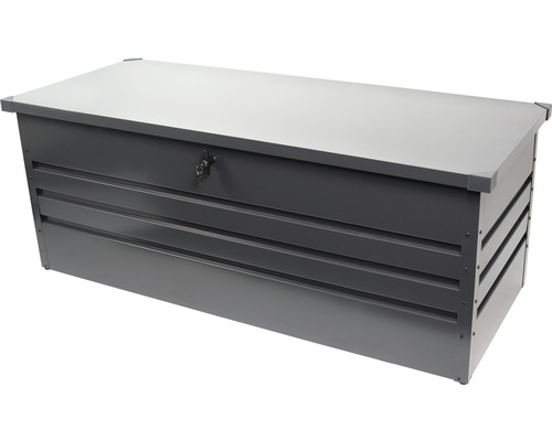 Grå trädgårdslåda med lås