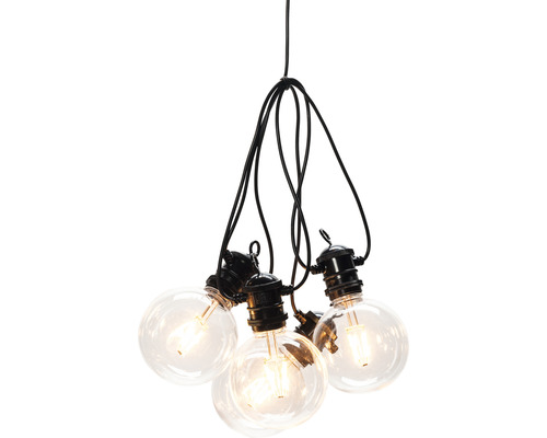 Pendellampa med flera ljuskällor och transparenta glödlampor