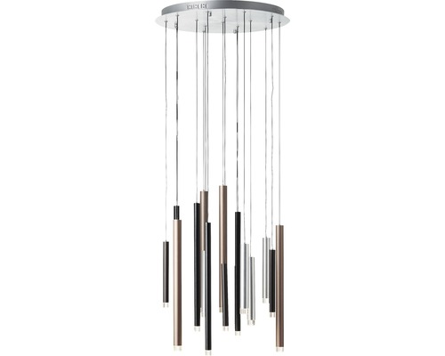 Modern hänglampa med cylindriska element i olika höjder