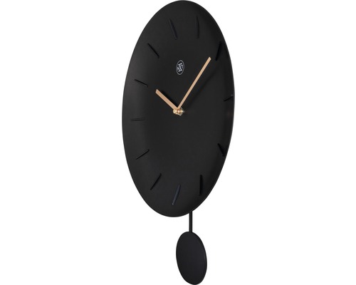 Svart pendelklocka med enkel design