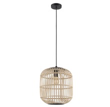 Taklampa med lampskärm i ljust trä