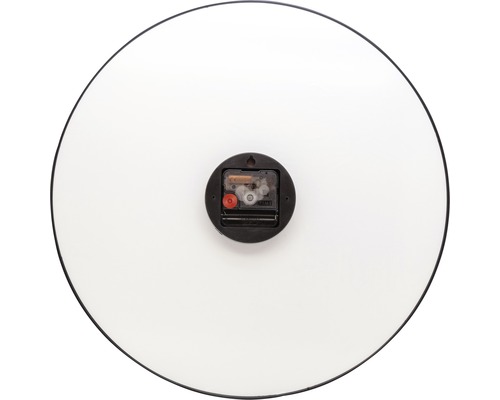 Baksidan av en rund väggklocka med urverk