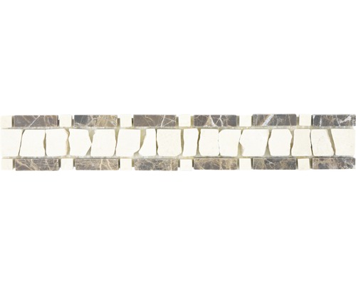 Mosaik natursten BO LA DEC11 beige brun 5x30 cm Mosaikplatta av natursten