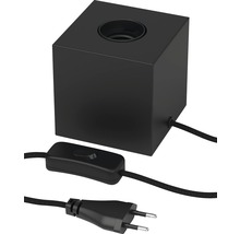 Kubisk bordslampa med sladd, strömbrytare och kontakt