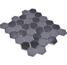 Mosaik keramik Hexagon HX 09059 svart blank 32,5x28,1 cm-thumb-4