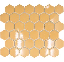 Mosaik keramik Hexagon HX 570 orange ocker blank 32,5x28,1 cm