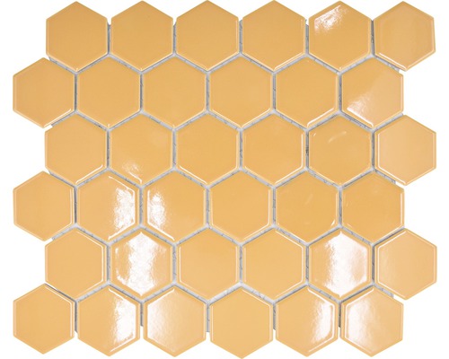 Mosaik keramik Hexagon HX 570 orange ocker blank 32,5x28,1 cm
