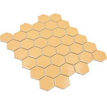 Mosaik keramik Hexagon HX 570 orange ocker blank 32,5x28,1 cm