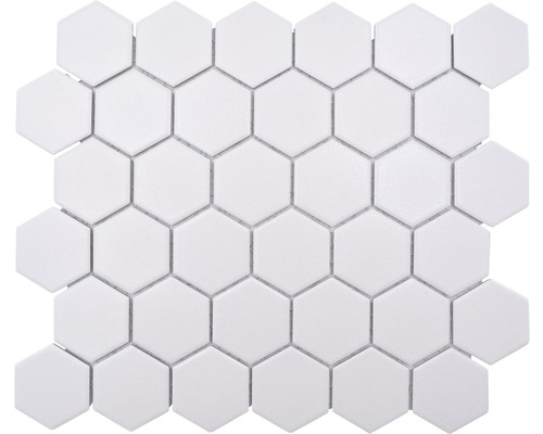 Mosaik keramik Hexagon HX AT51 vit matt 32,5x28,1 cm