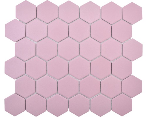 Mosaik keramik Hexagon HX AT52 rosa cerise matt 32,5x28,1 cm