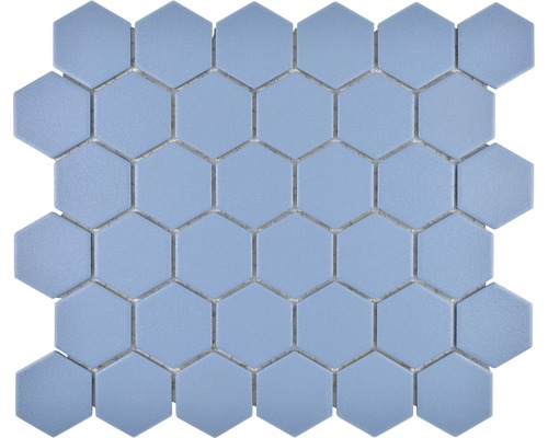 Mosaik keramik Hexagon HX AT53 blå grön matt 32,5x28,1 cm Sexkantig kakelmatta för vägg och golv