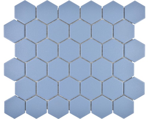 Mosaik keramik Hexagon HX AT53 blå grön matt 32,5x28,1 cm