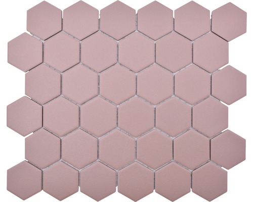 Mosaik keramik Hexagon HXAT54 röd matt 32,5x28,1 cm Hexagonal mosaikplatta för vägg- och golvbeläggning