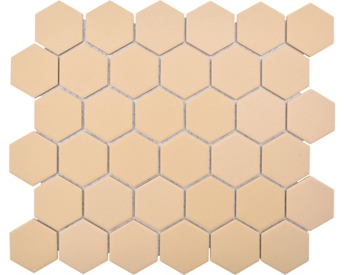 Mosaik keramik Hexagon HX AT57 orange matt 32,5x28,1 cm orange Mosaikplatta med sexkantig form