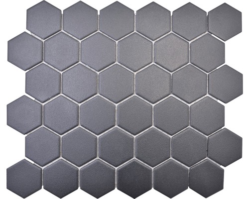 Mosaik keramik Hexagon HX AT59 svart matt 32,5x28,1 cm Sexkantiga mosaikplattor