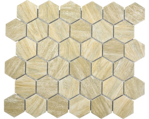 Mosaik keramik Hexagon curio HX CURIO HB beige brun matt 32,5x28,1 cm