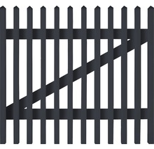 Staketelement av trä med raka ribbor och ett diagonalt stag