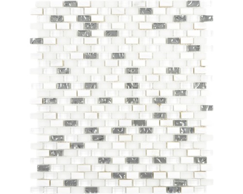 Mosaik glas natursten XCM B11S vit 31 x 28,5 cm-0