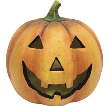 Dekorativ Halloween pumpalykta med snidet ansikte