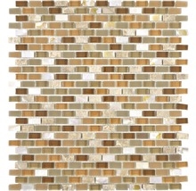 Mosaikplatta med glas- och naturstenselement