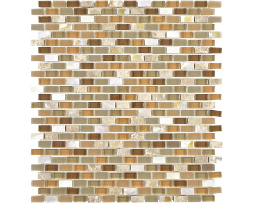 Mosaik glas natursten XCM B15S beige 31 x 28,5 cm