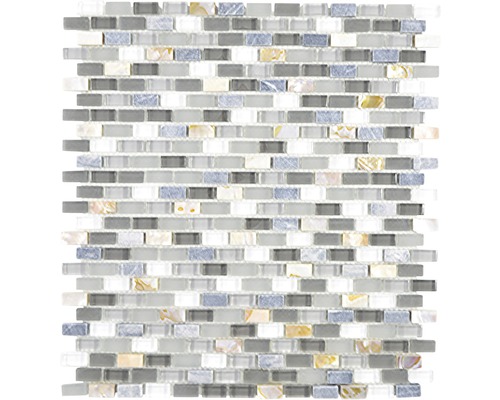 Mosaik glas natursten XCM B17S grå 31 x 28,5 cm
