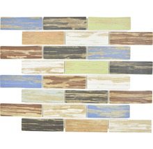 Mosaik glas XCM BR91 blå grön brun svart 29,7 x 25,8 cm