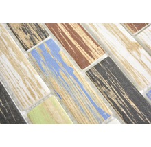 Mosaik glas XCM BR91 blå grön brun svart 29,7 x 25,8 cm