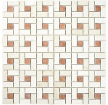 Mosaik natursten beige/röd polerad