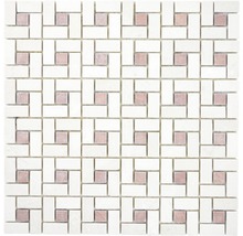 Mosaik natursten XNM BS27 beige röd 30,5 x 30,5 cm