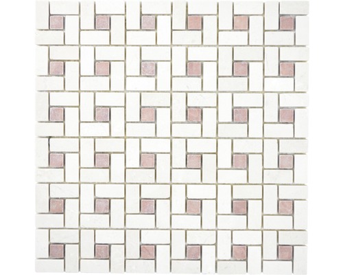 Mosaik natursten XNM BS27 beige röd 30,5 x 30,5 cm-0