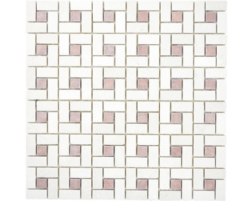 Mosaik natursten XNM BS27 beige röd 30,5 x 30,5 cm