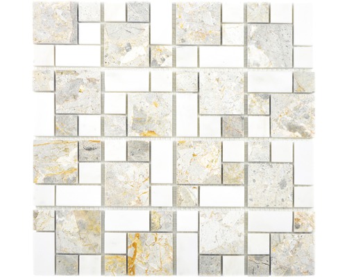 Mosaik XNM MC719 sten 30,5x30,5 cm grå vit