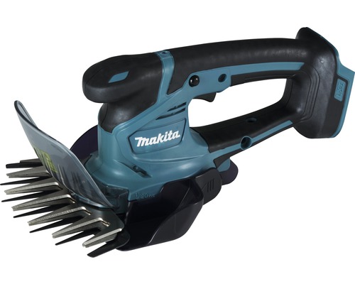 Makita batteridriven grässax med gräsuppsamlare