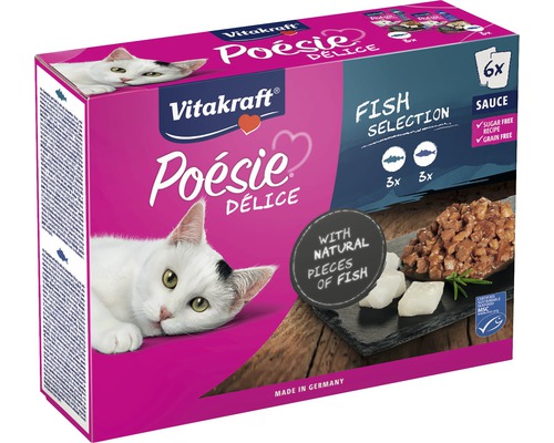 Kattmat VITAKRAFT Poesie DeliSauce fisk multipack Vitakraft Poésie DéLice Fiskurval Kattmat, 6-pack