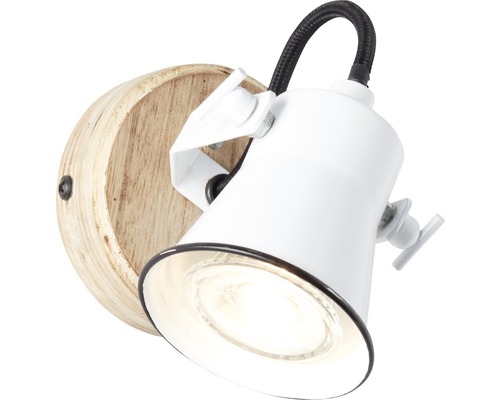 Vägglampa av trä och metall