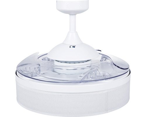 Vit takfläkt med belysning