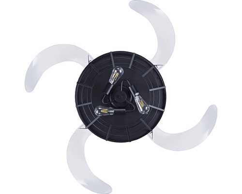 Takfläkt med tre lampor och fyra blad