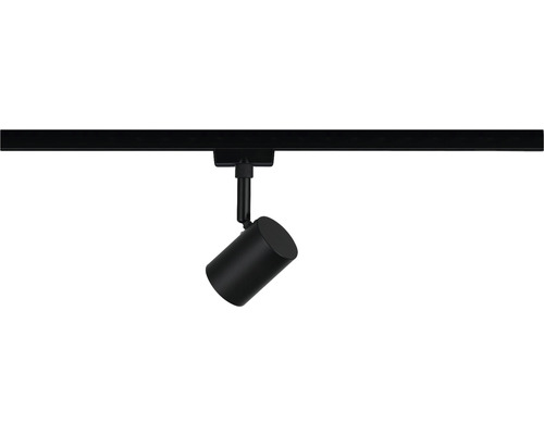 Svart LED-spotlight på strömskenasystem