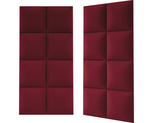 Två ljudabsorberande väggpaneler med kvadratiskt mönster