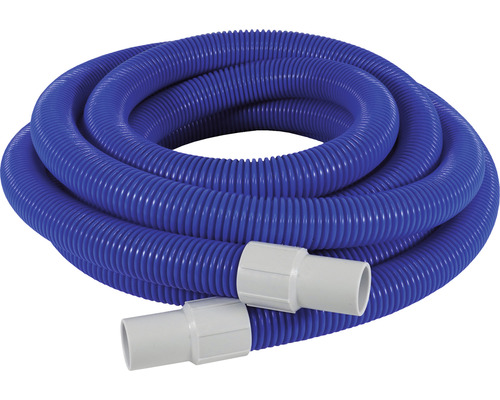 Blå poolslang med vita anslutningar