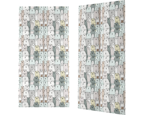 Dekorativt tyg med björnmotiv för inredning