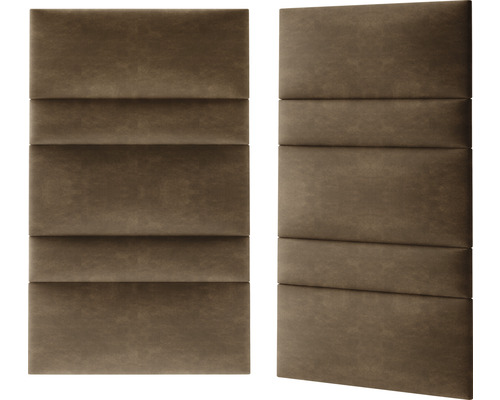 Två vadderade väggpaneler med rektangulära element för väggdekoration