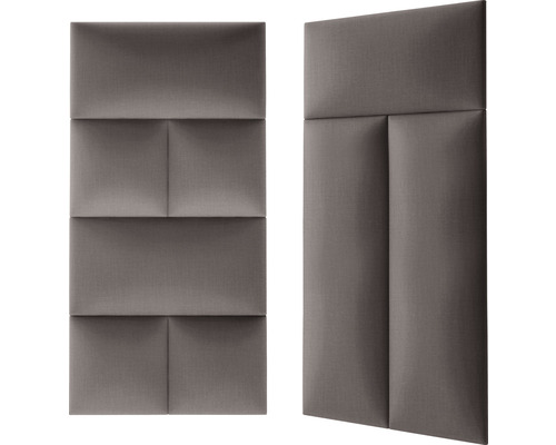 Två vadderade väggpaneler med rektangulär design