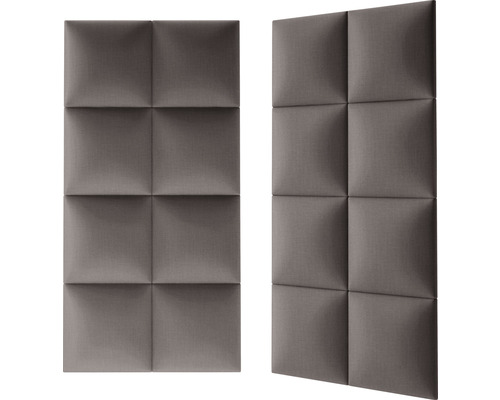 Två ljudisolerande paneler med kvadratiskt mönster