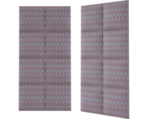 Två ljudisolerande paneler med geometriskt mönster för väggmontering