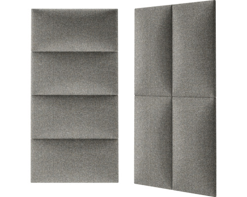 Två grå akustikpaneler för väggmontering