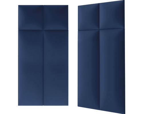 Två blå akustikpaneler för väggdekoration